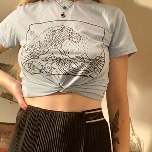 the great wave blue tee